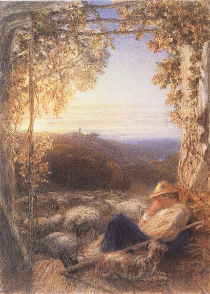 Samuel Palmer The Sleeping Shepherd Norge oil painting art